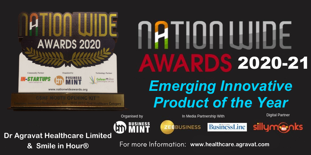 Award Winning OSMF Mouth Opening Kit 2020 by Dr Bharat Agravat Healthcare Ltd India. Smile in Hour® Oral Healthcare Company Gujarat